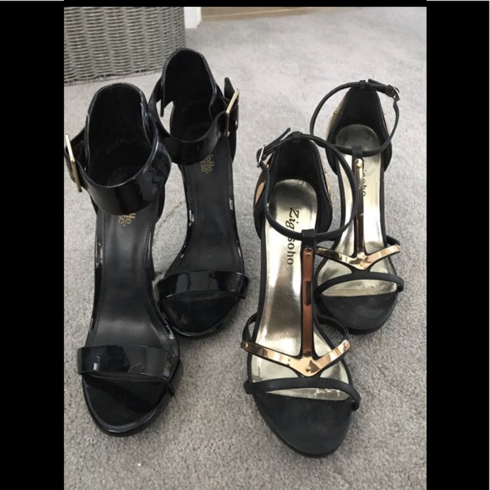 2 pairs of black heels